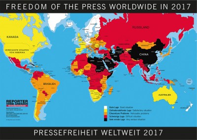 Pressefreiheit-Karte von Reporter ohne Grenzen (Klick zur Großansicht)